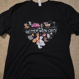 Black Disney Cat- Adult Small shirt